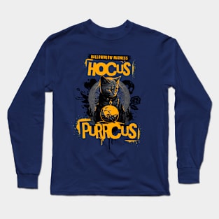 Halloween Cat Hocus Purrcus Art Long Sleeve T-Shirt